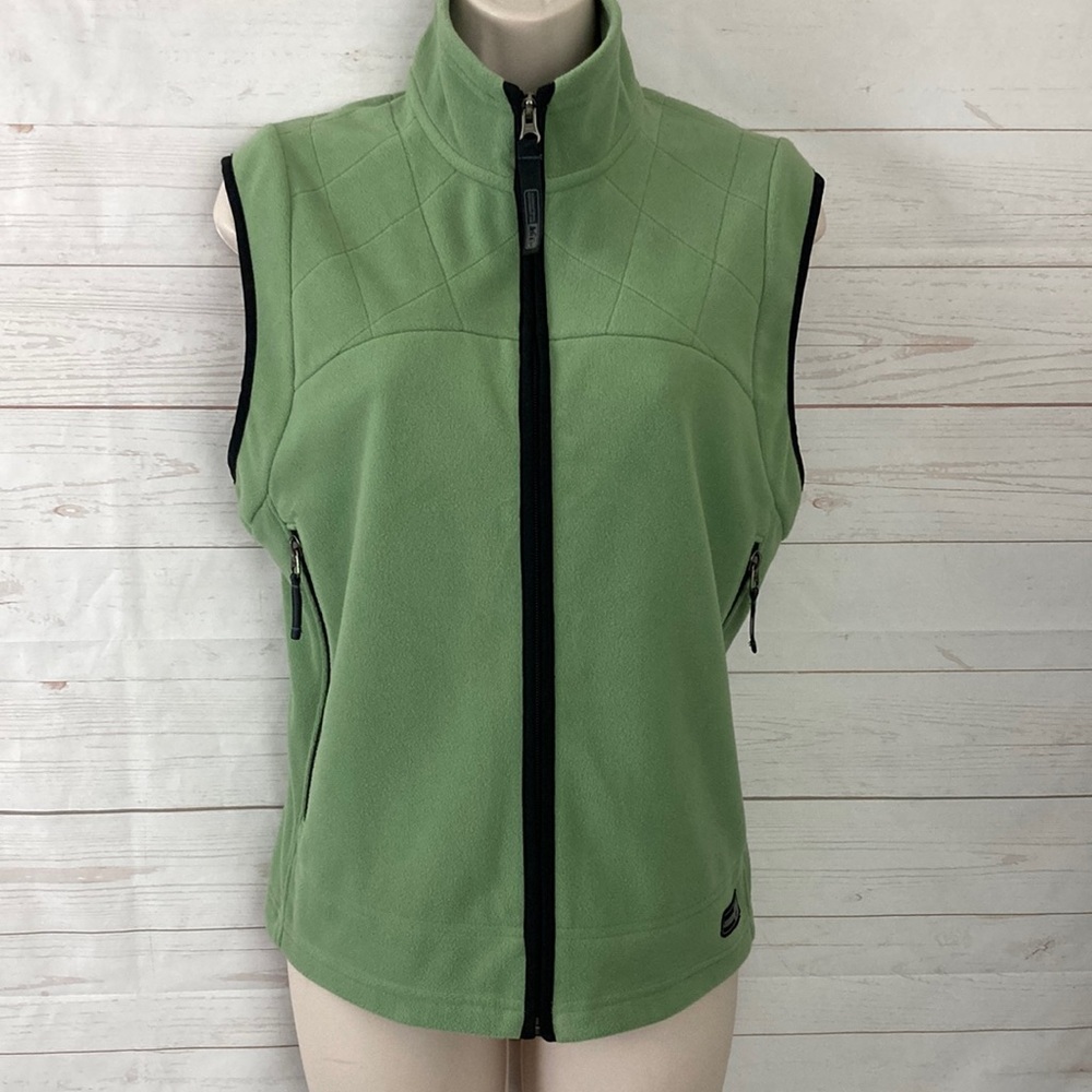 REI Sz Large Light Green Wind Pro Polartec Zip Front Fleece Vest